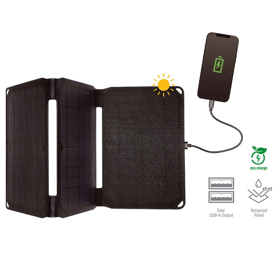 456216 4Smarts Voltsolar 20W 2 X USB A Solcellepanel, IPX4 Vandtæt, Sort 1