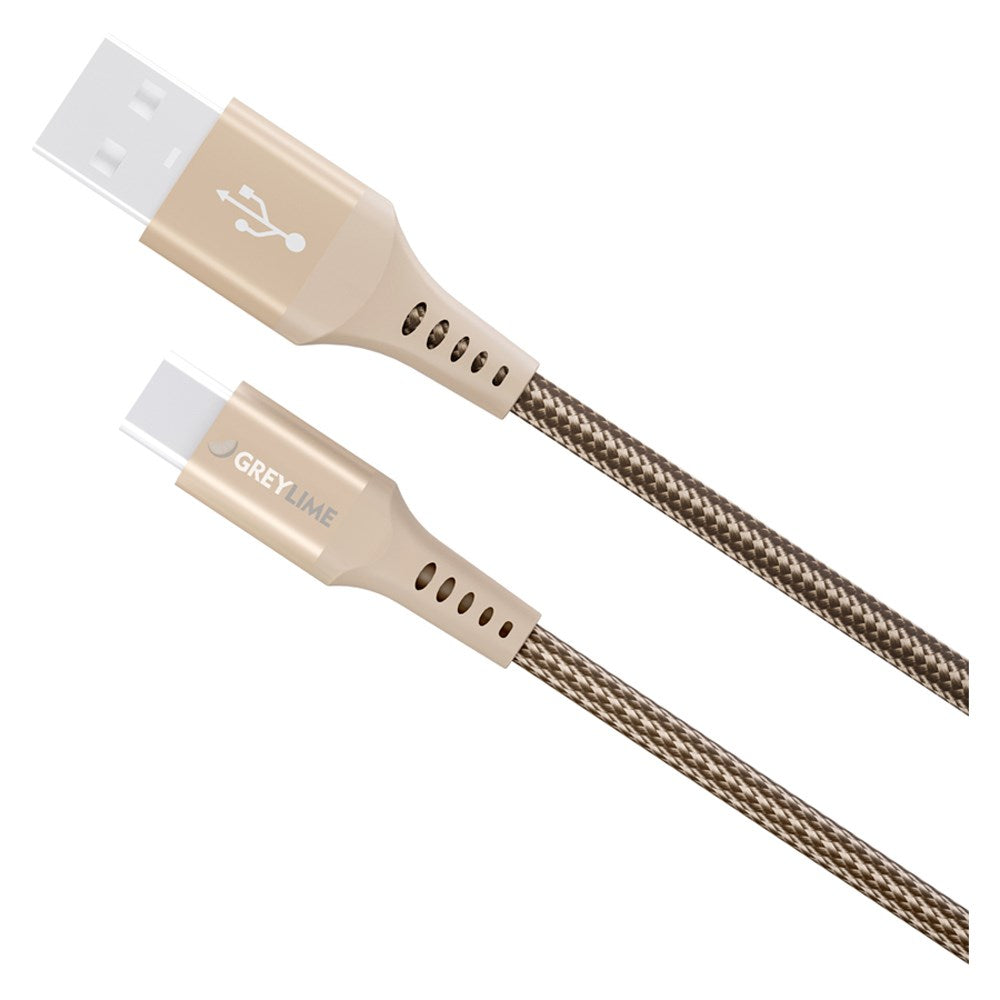 C21AC05M02 Greylime Braided USB A To USB C Cable Beige 50 Cm 1.65 Ft 2025 2